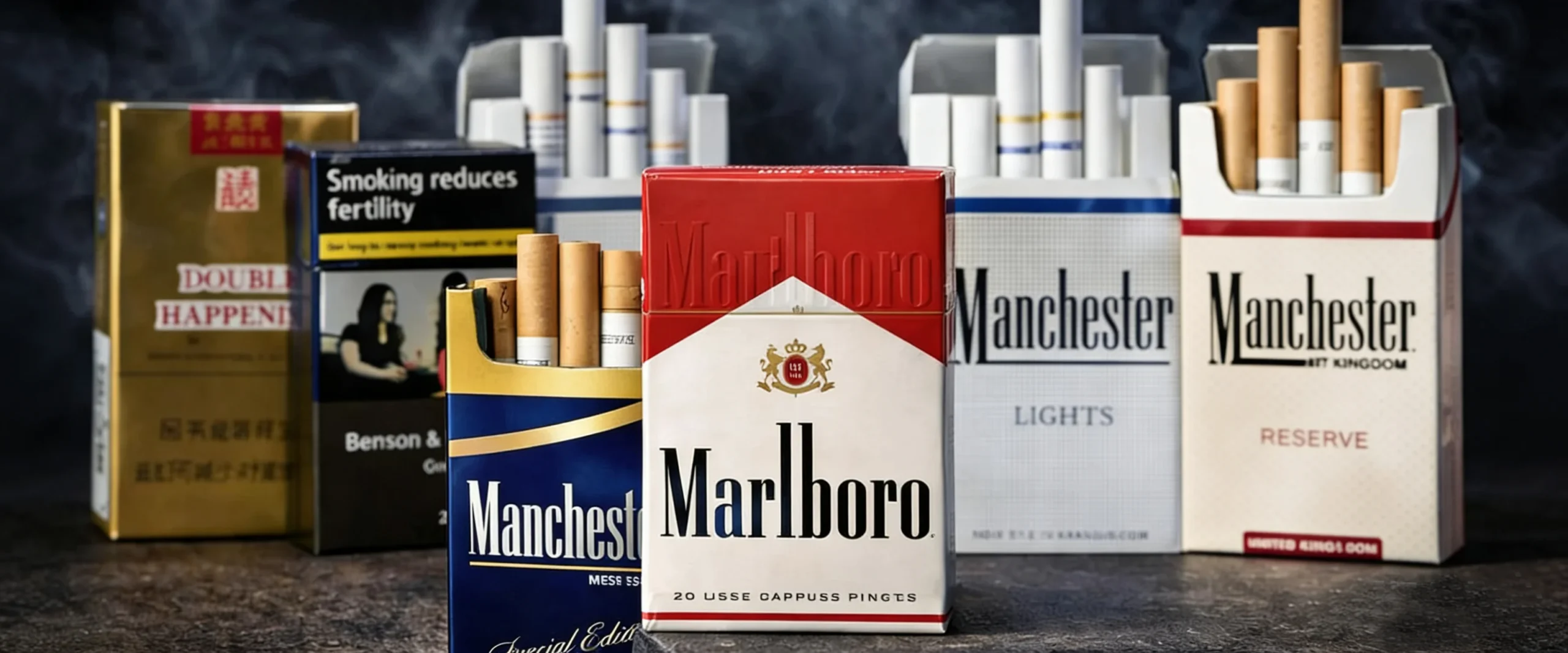 Assorted tobacco product packages